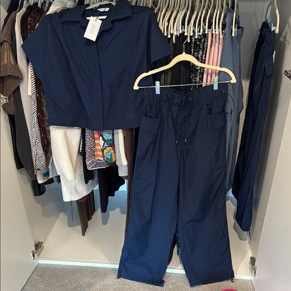 Sundays Naomi Blue Top and Trousers Set for a Classic Look